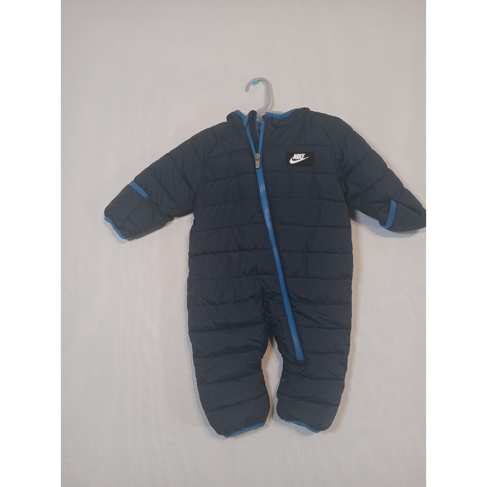 Nike Swoosh Infant Size 6-9‎ Months Navy Blue Quilted Puffer Snow Suit